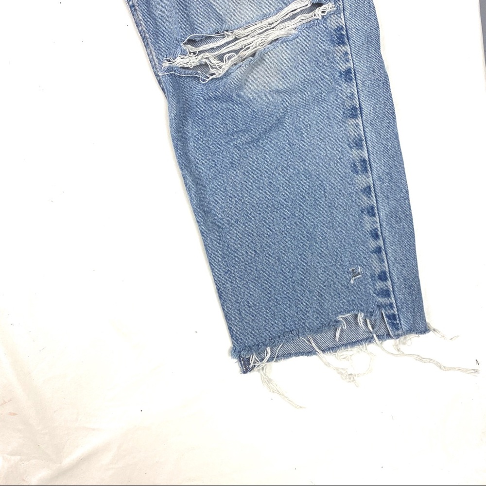 Custom Distressed Vintage Cropped High Waist Denim - image 3